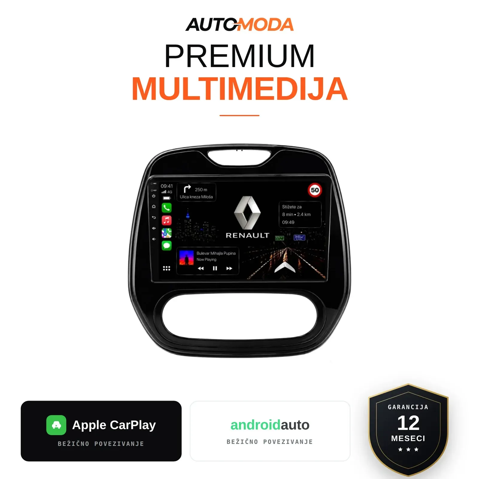 Renault Capture multimedija 10"