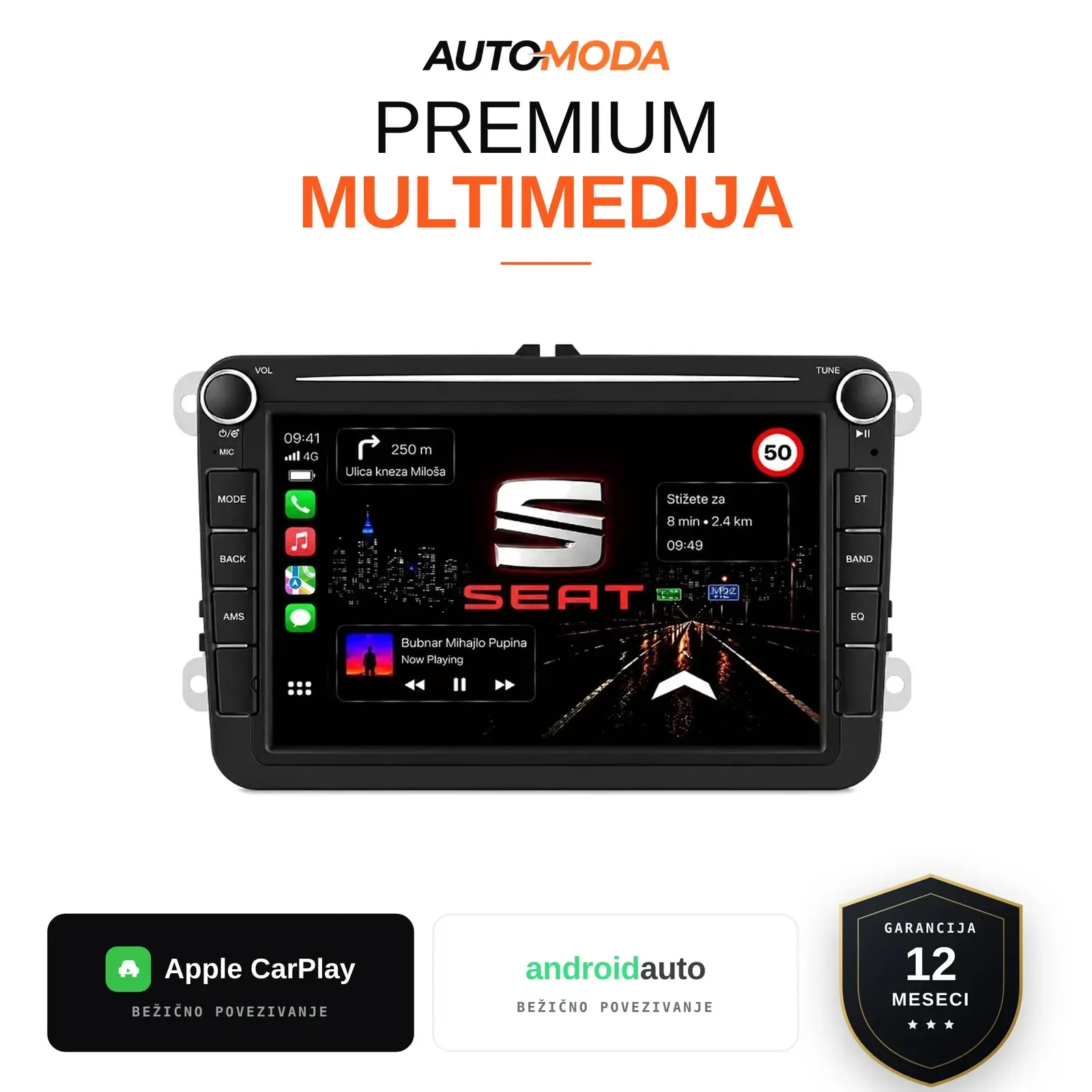 Seat multimedija 8"