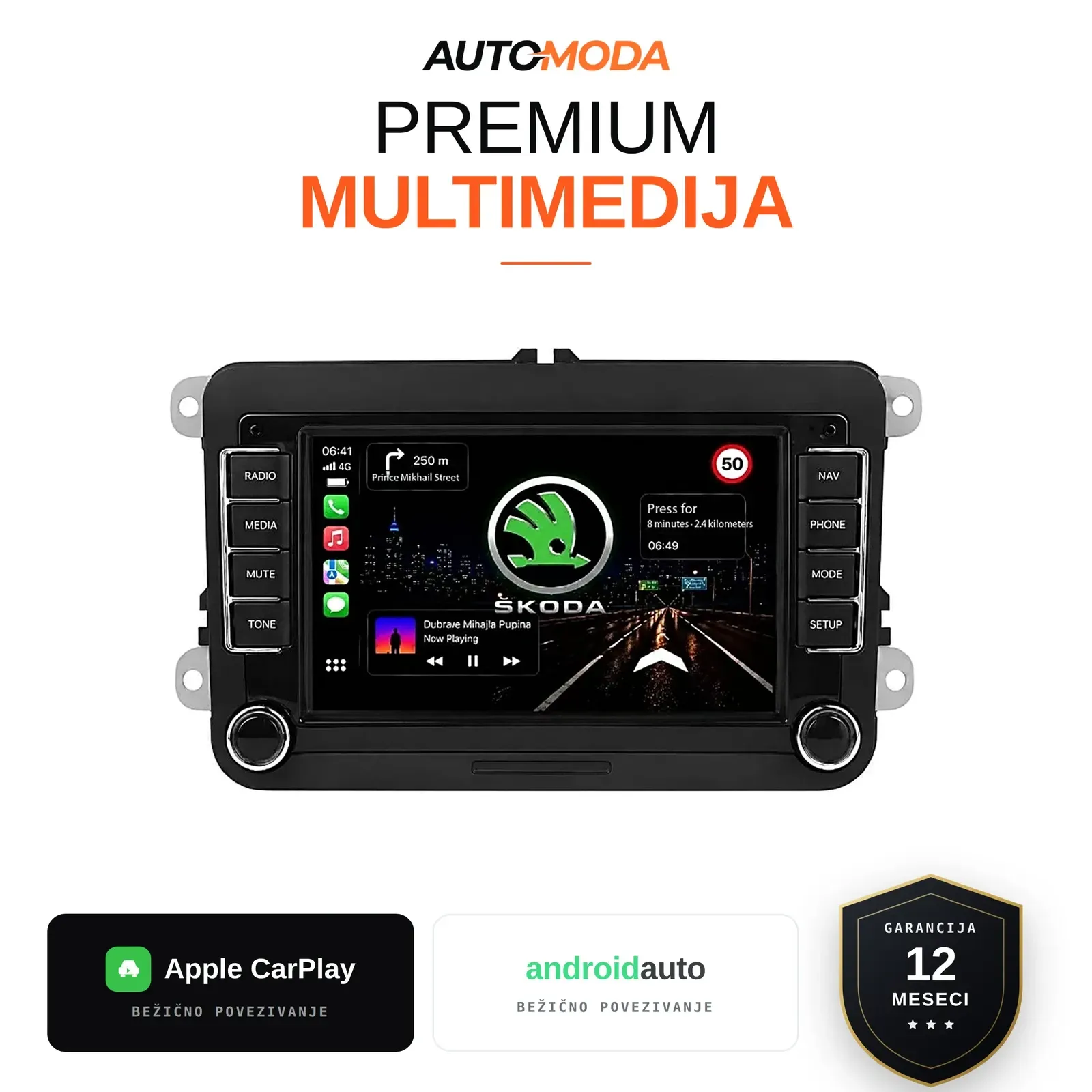 Skoda multimedija 7" (VW konzola, verzija 2)