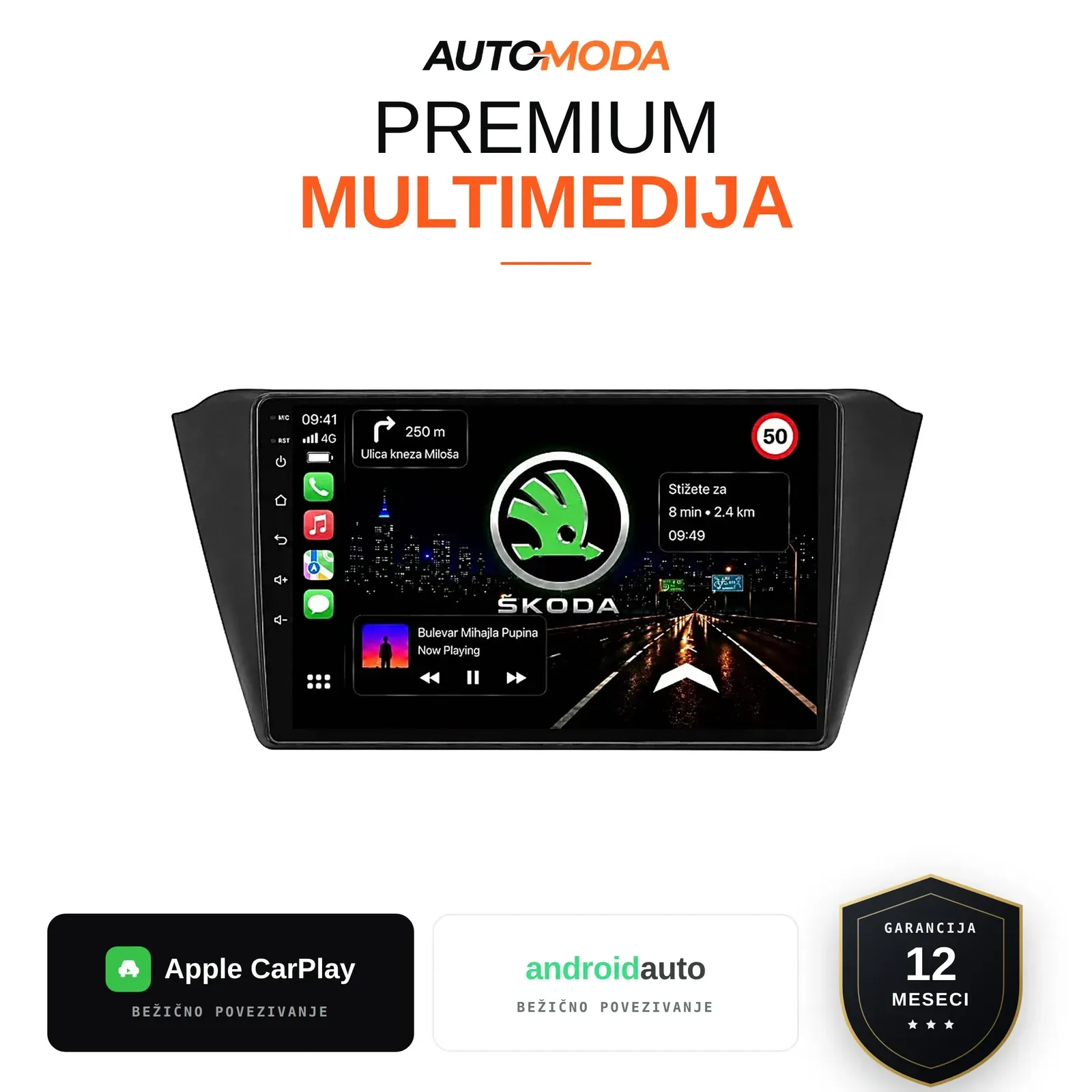 Skoda Fabia multimedija 10"