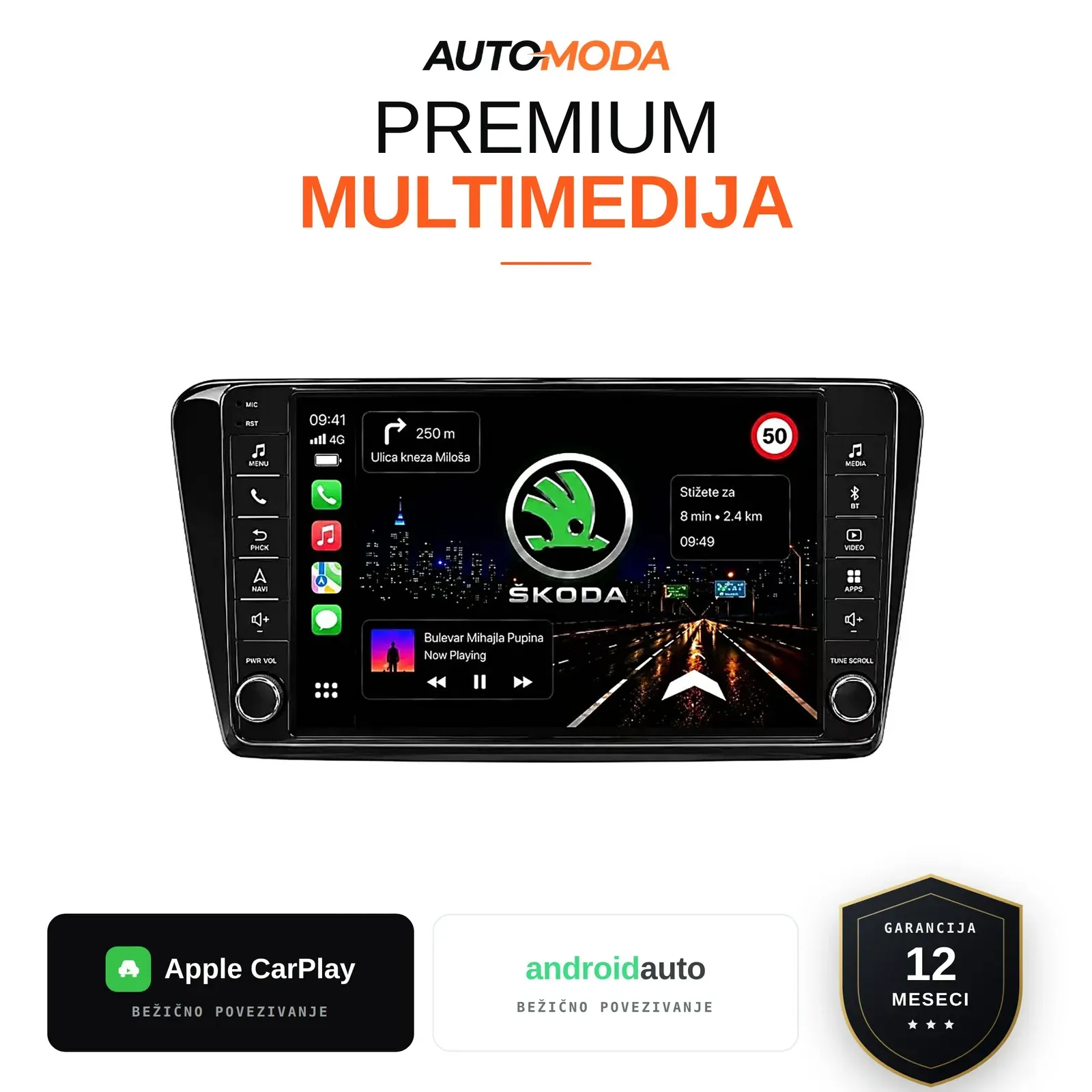 Skoda Octavia A7 multimedija 10" (puna dugmad)