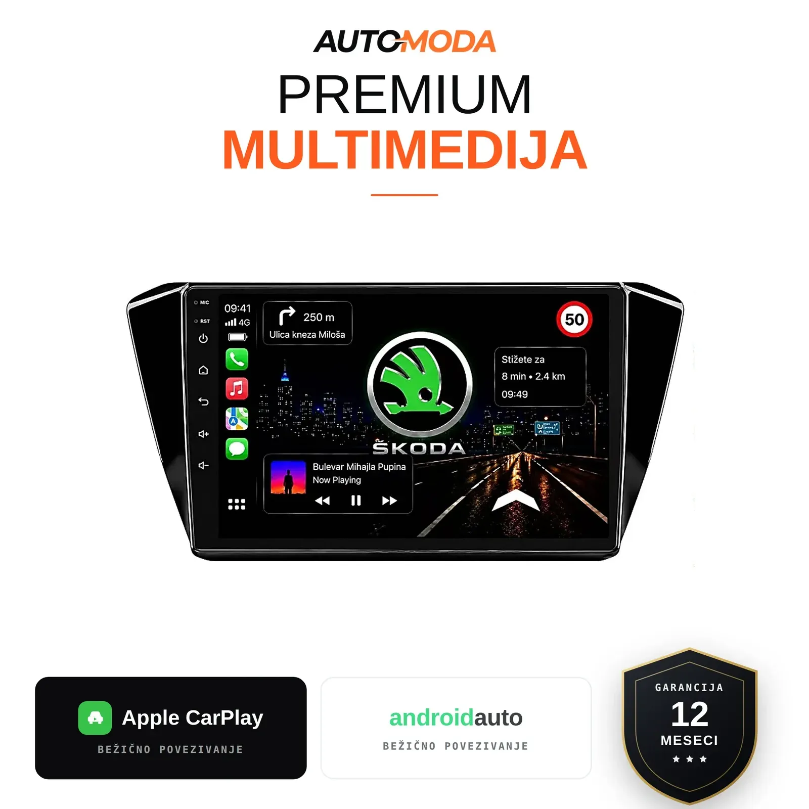 Skoda Superb Novi Tip multimedija 10" (bez dugmadi)