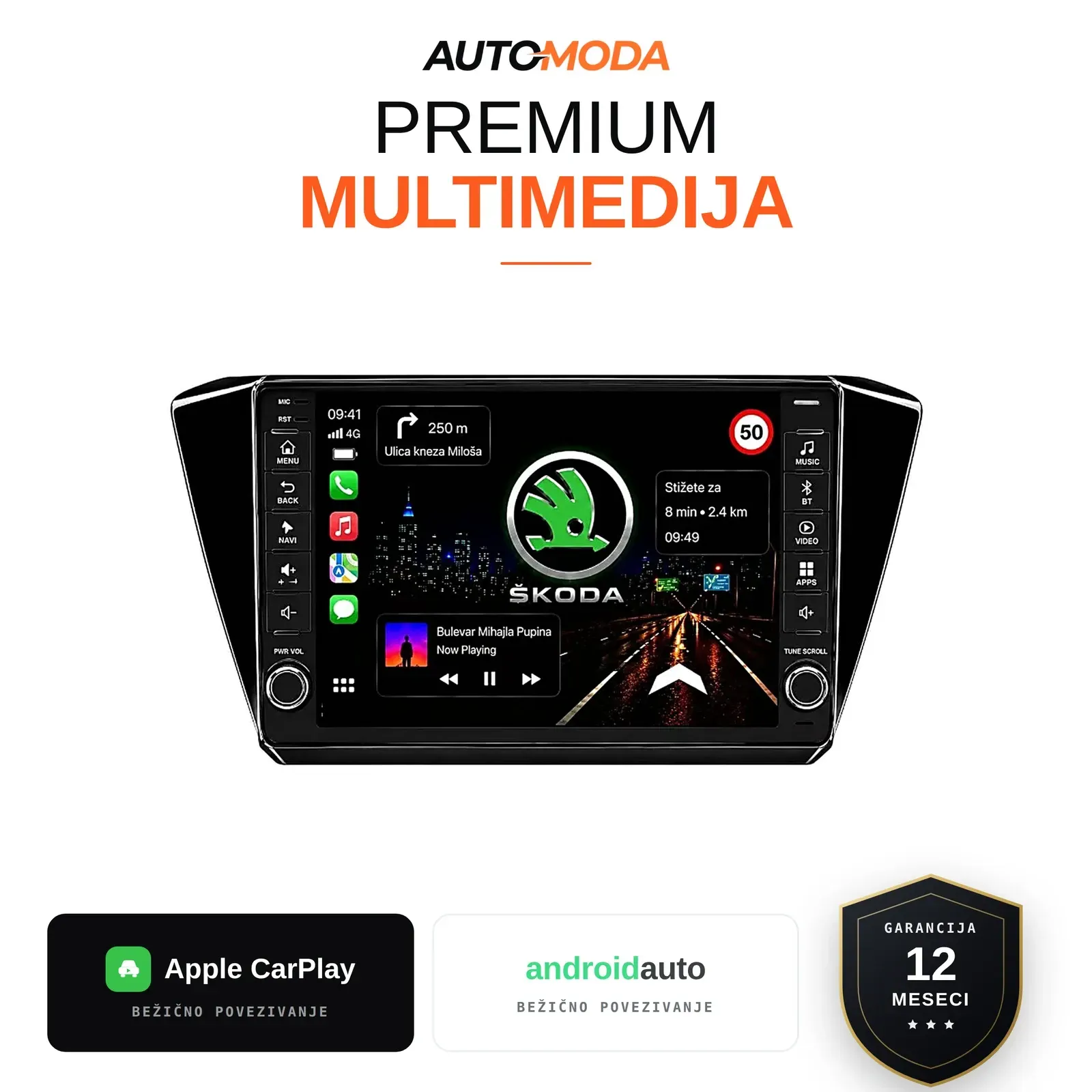 Skoda Superb Novi Tip multimedija 10" (puna dugmad)