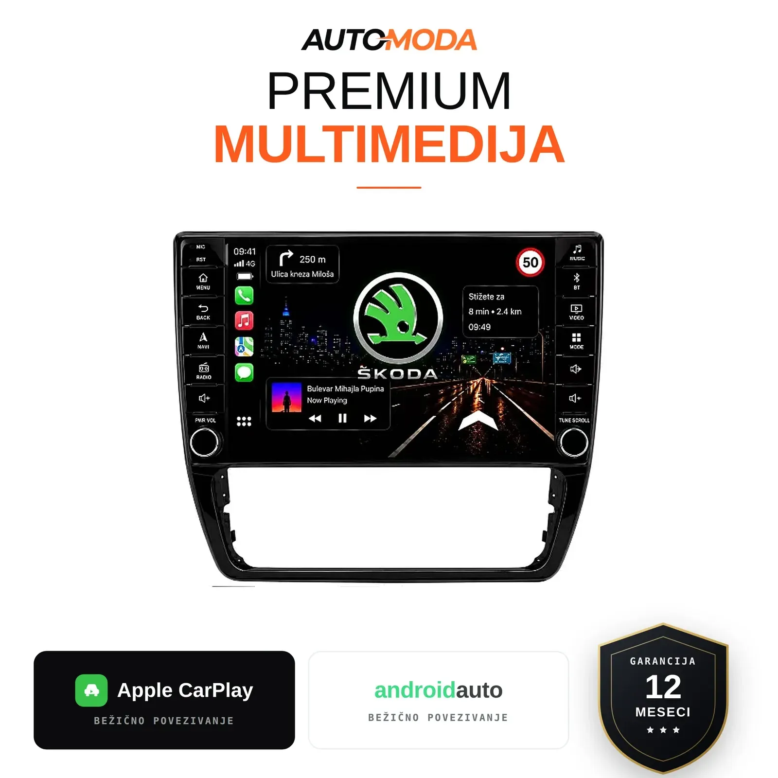 Skoda Yeti multimedija 10" (puna dugmad)