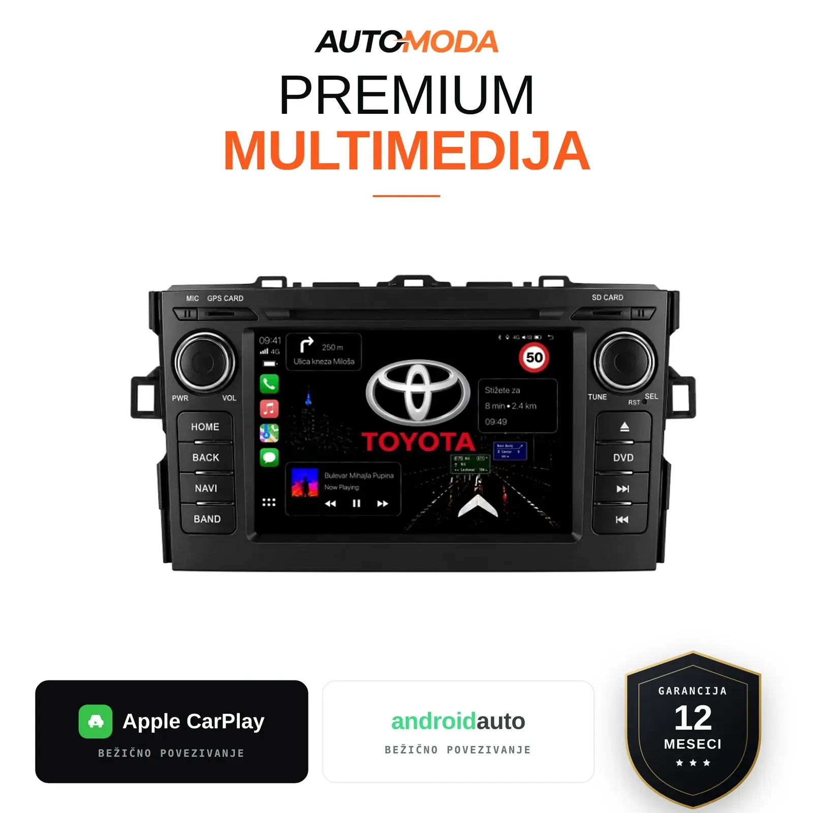 Toyota Auris multimedija 7"