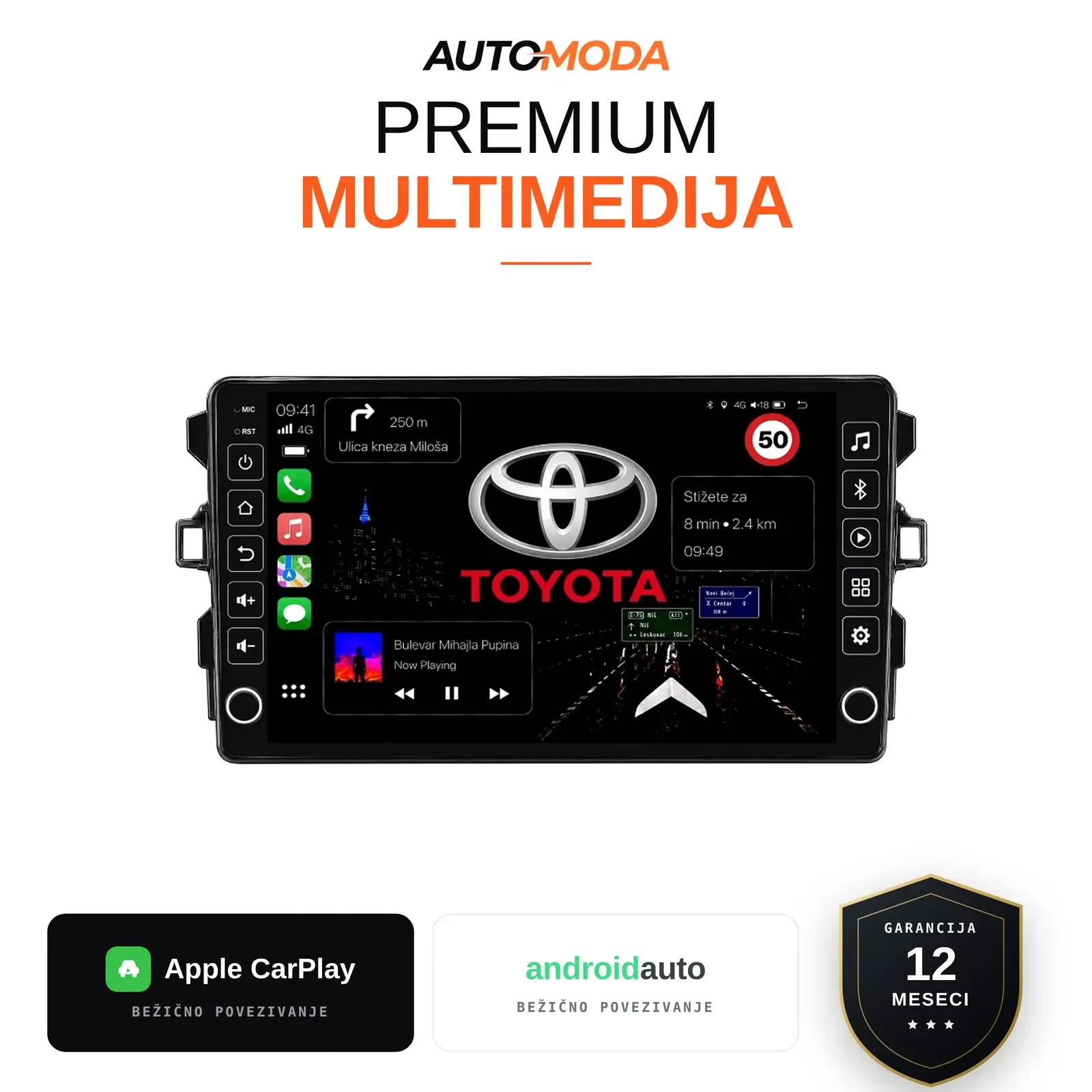 Toyota Auris multimedija 9"