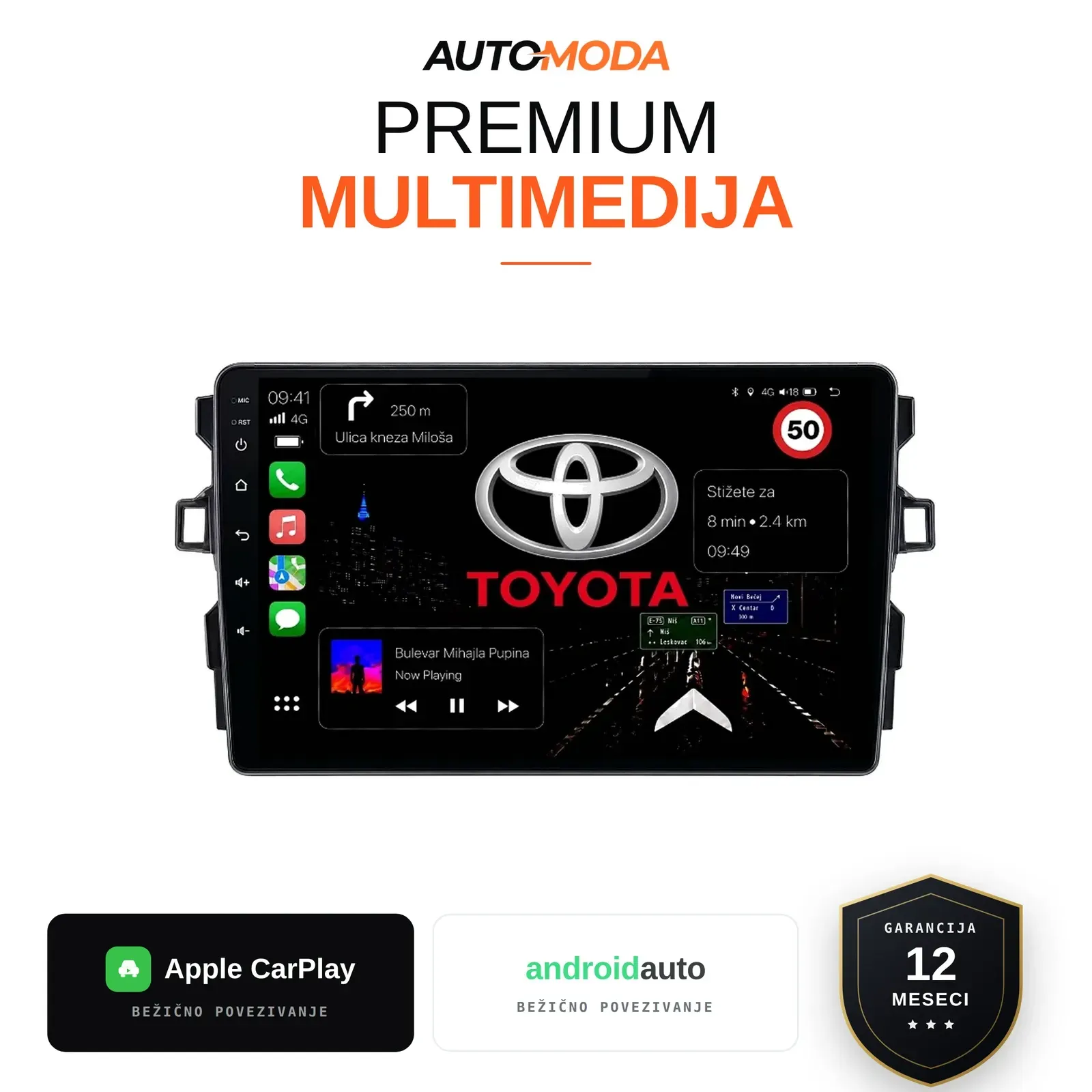 Toyota Auris multimedija 9"