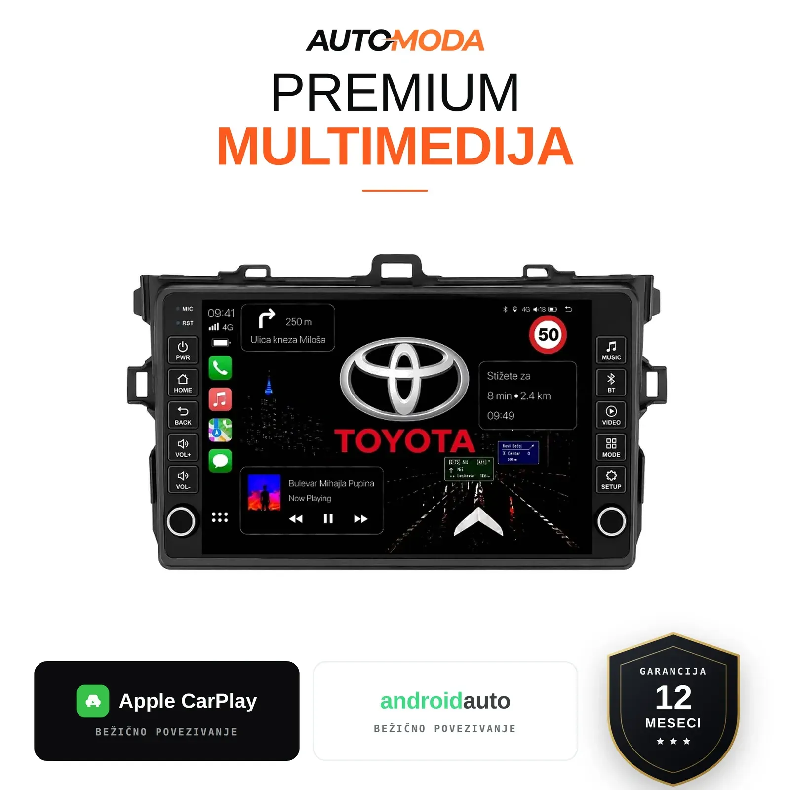Toyota Corolla Novi Tip multimedija 10"