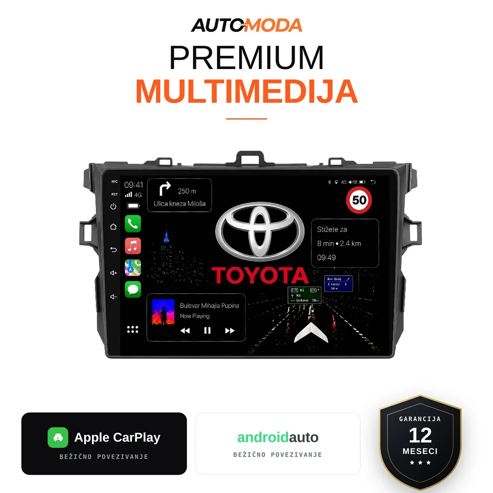 Toyota Corolla Novi Tip multimedija 10"
