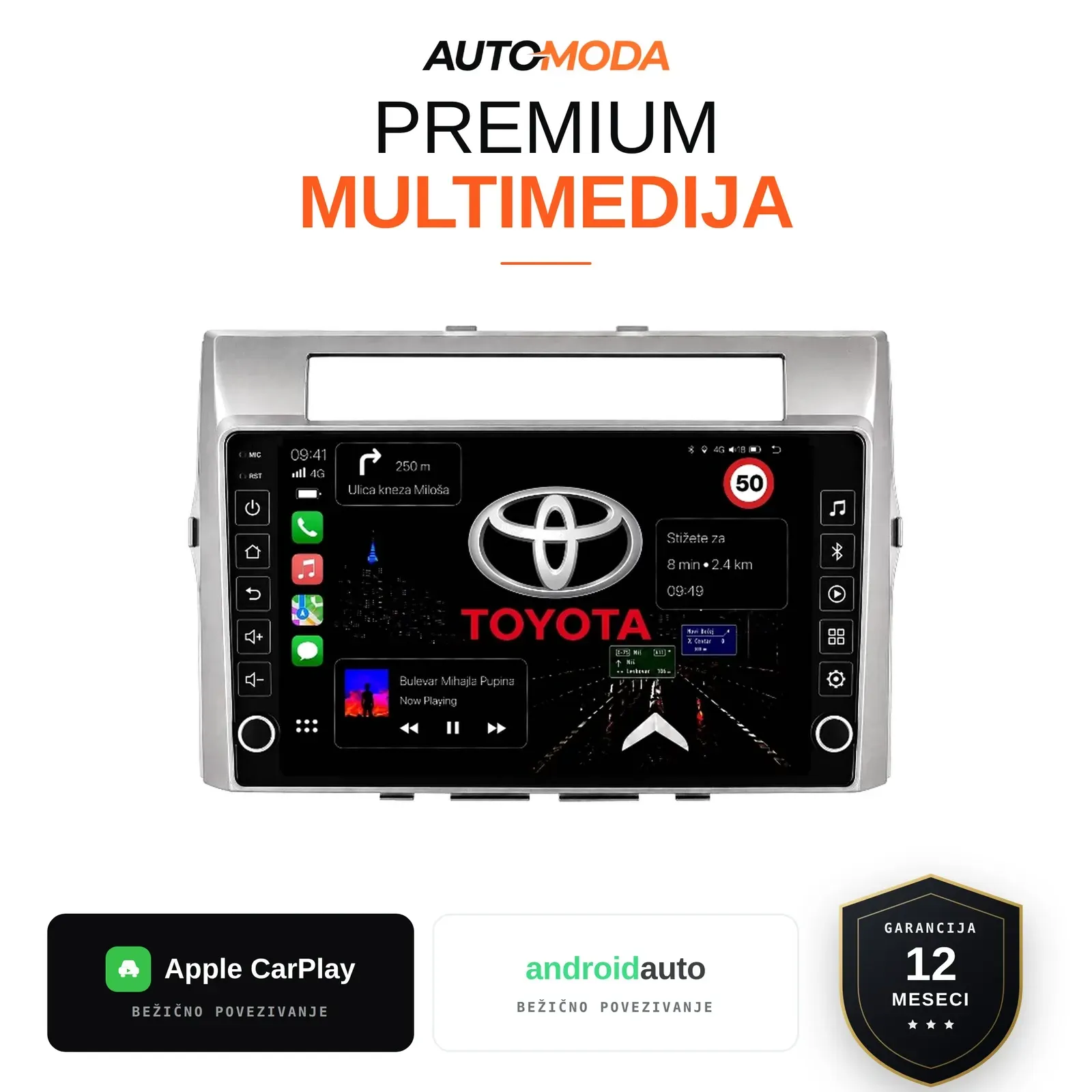 Toyota Corolla Verso multimedija 10"