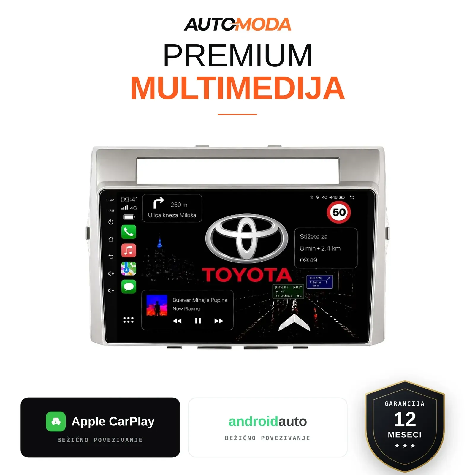 Toyota Corolla Verso multimedija 10"