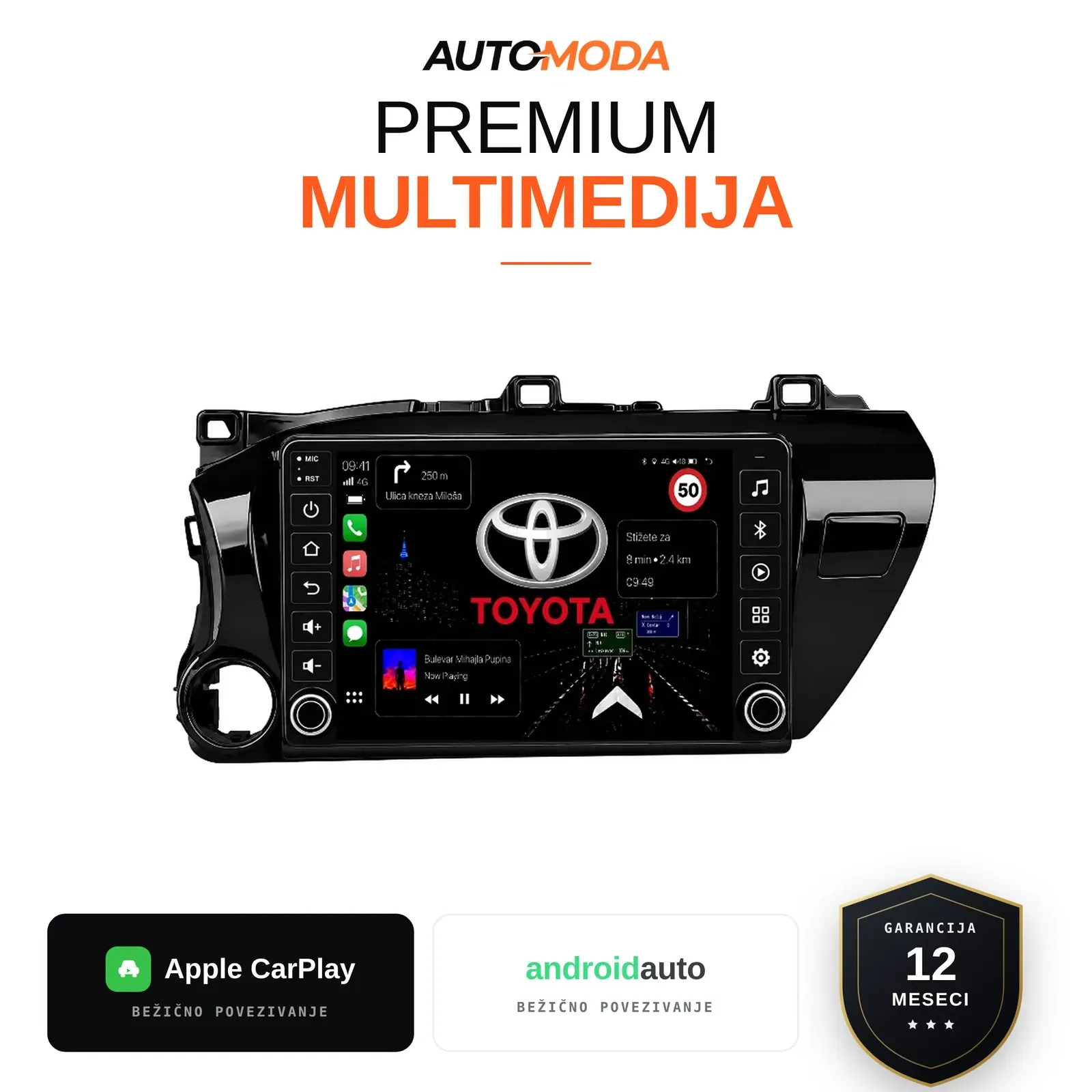 Toyota Hilux Novi Tip multimedija 10"