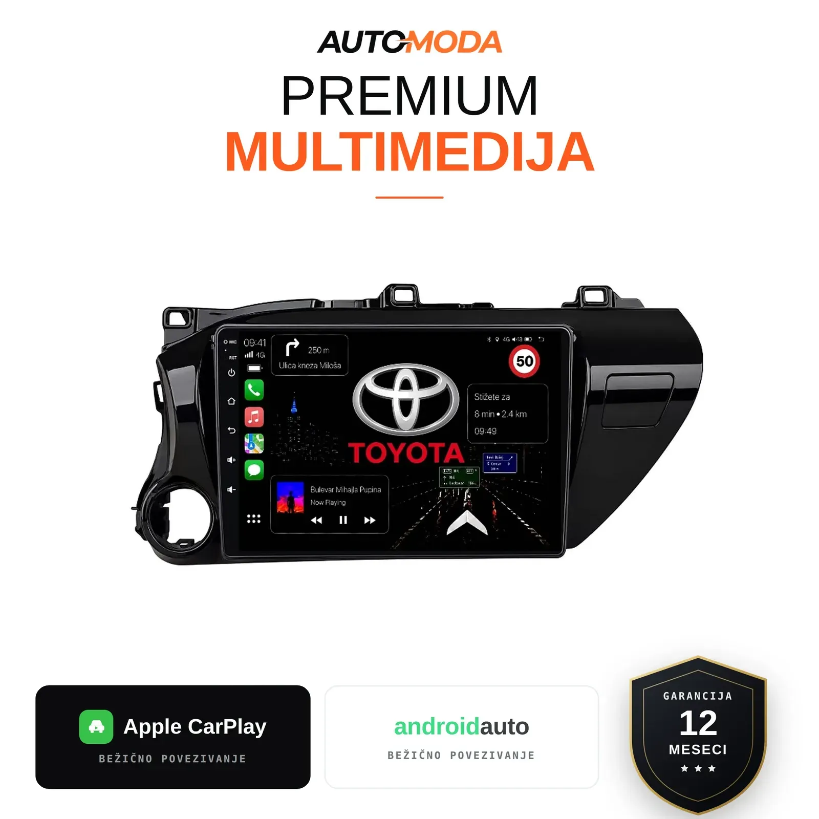Toyota Hilux Novi Tip multimedija 10"