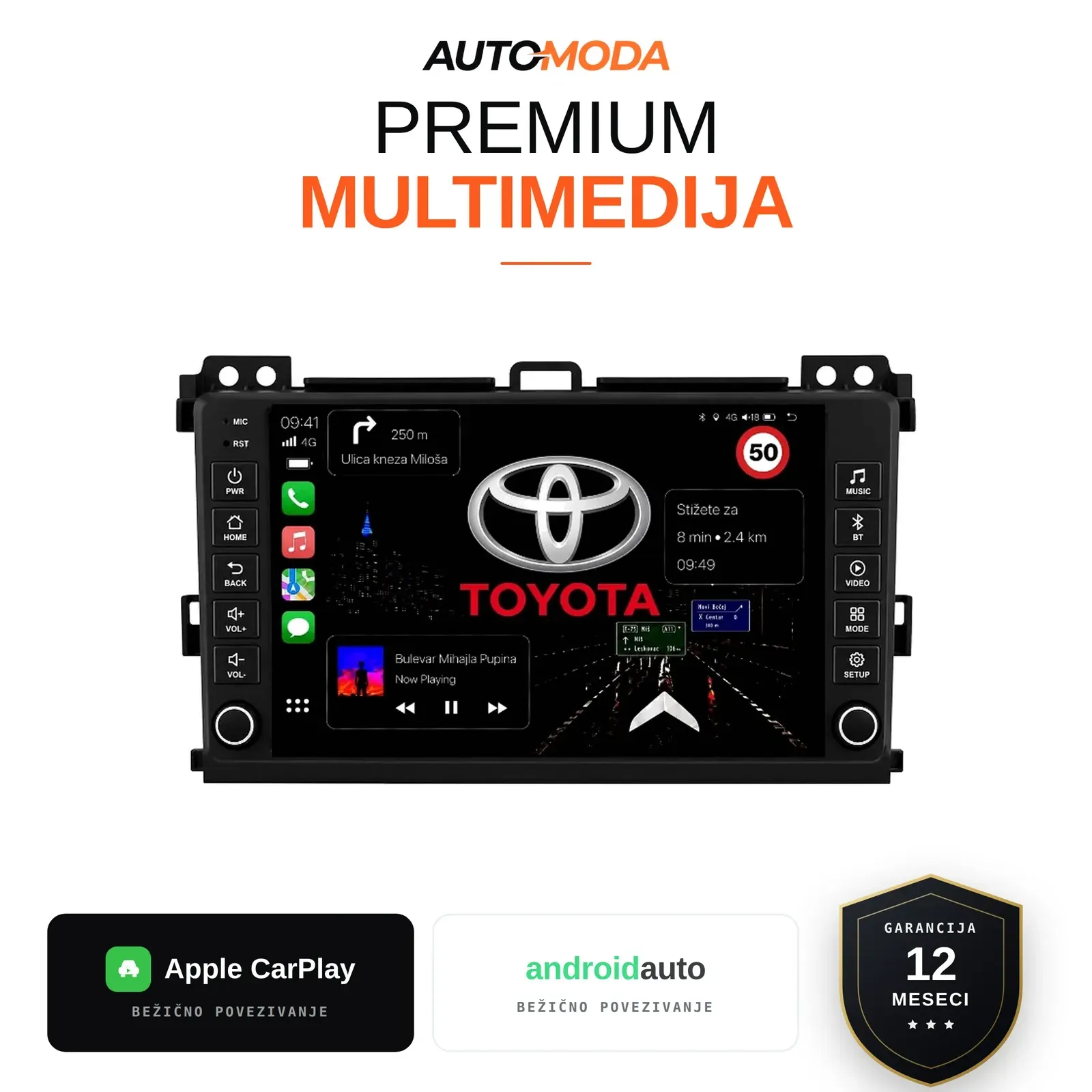 Toyota Land Cruiser multimedija 10"