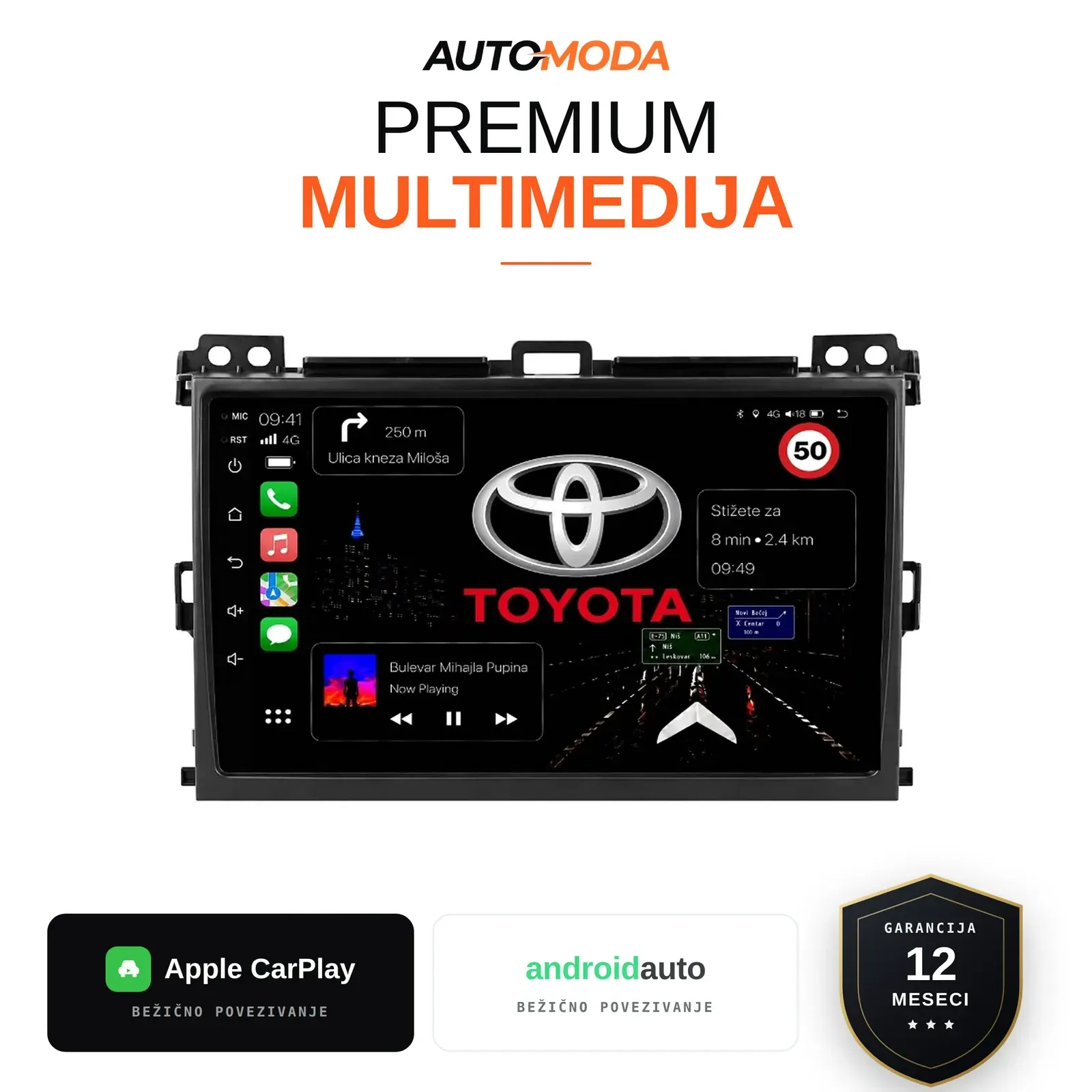 Toyota Land Cruiser multimedija 10"