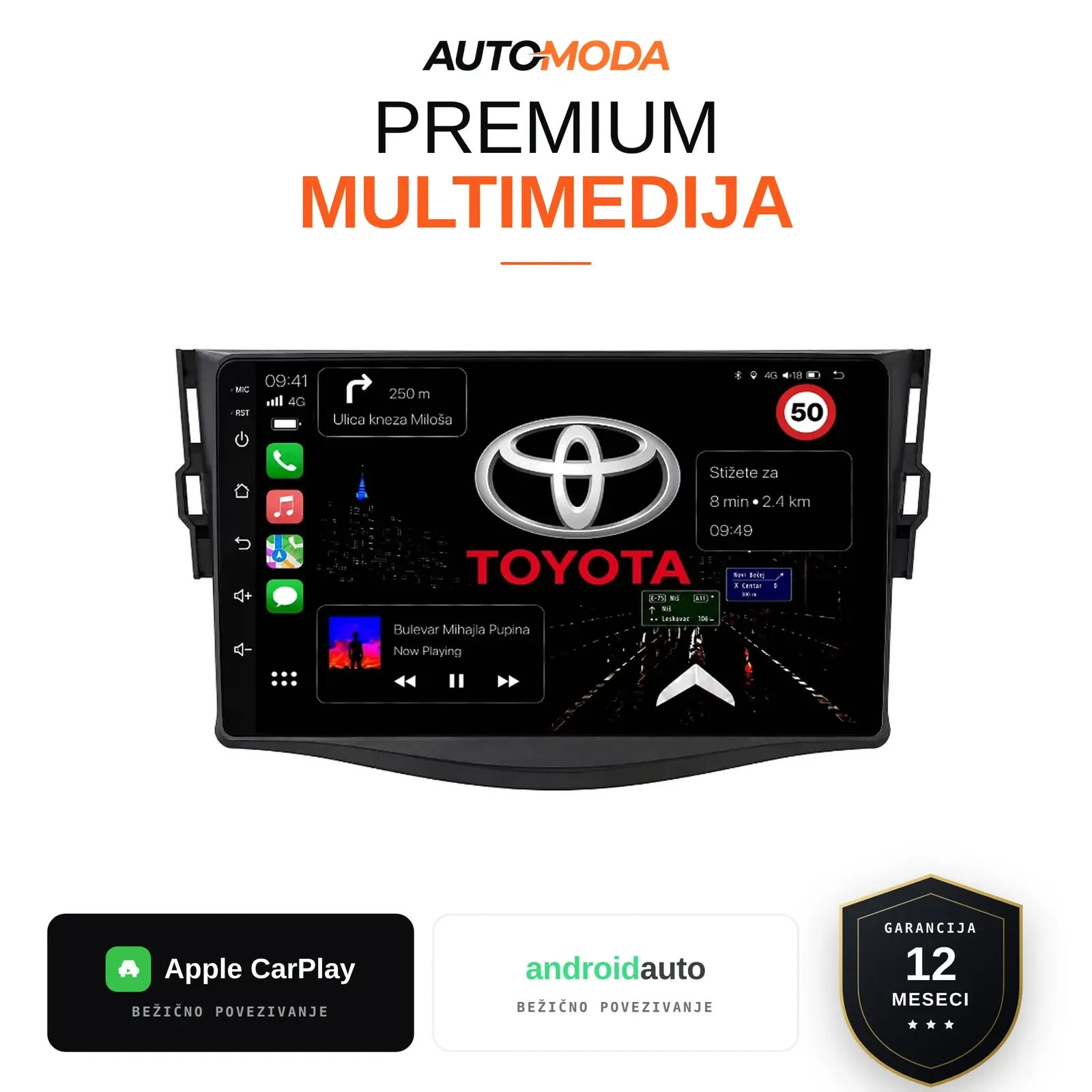 Toyota RAV4 multimedija 10"
