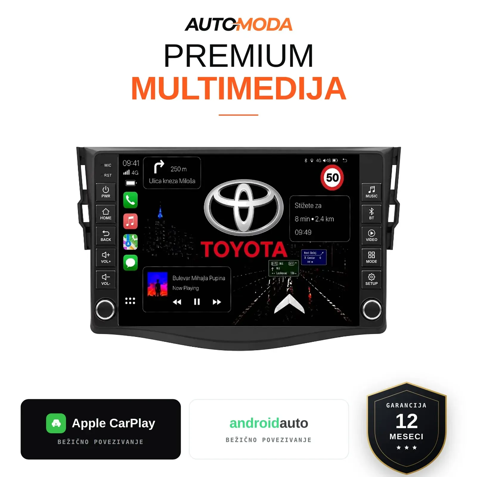 Toyota RAV4 multimedija 7"