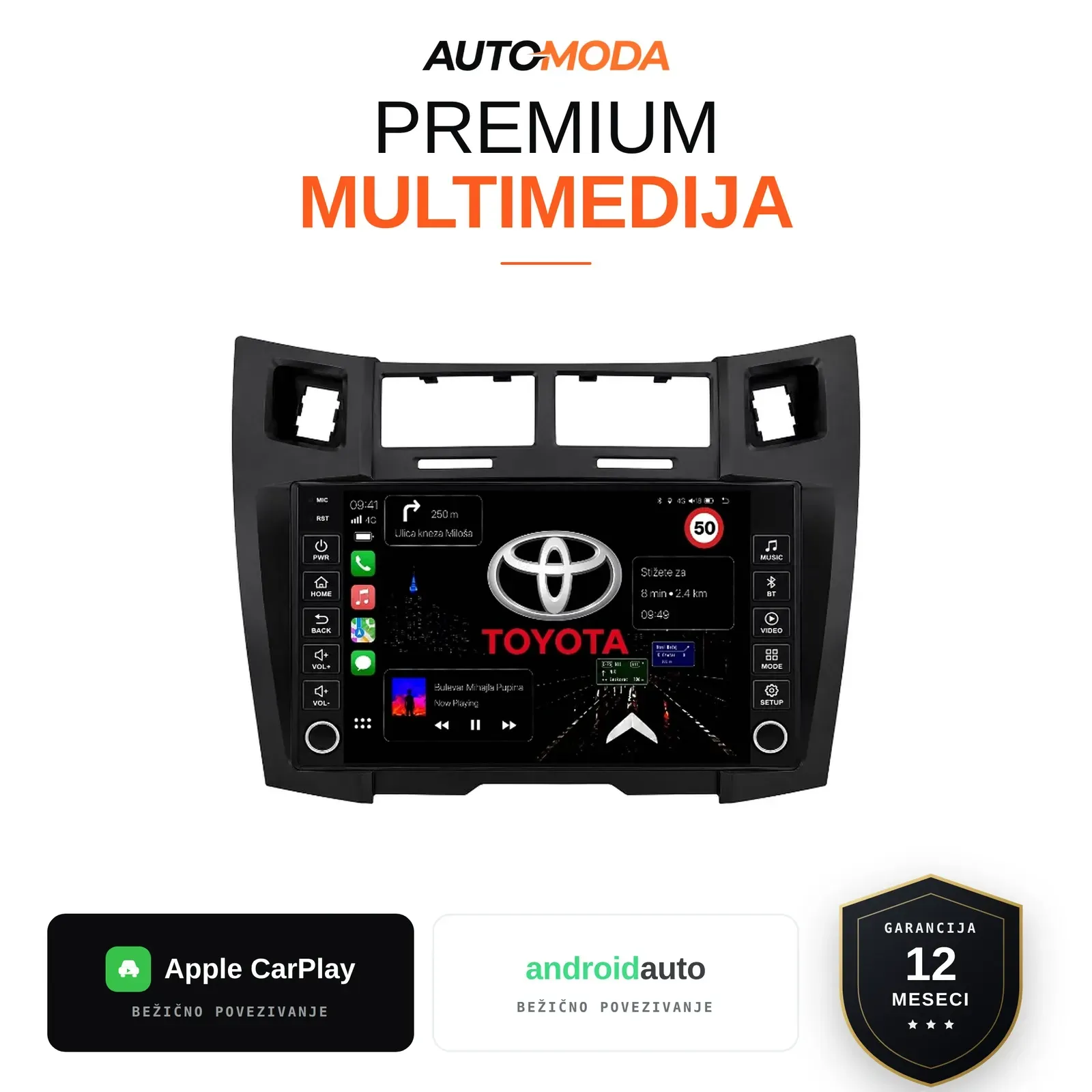 Toyota Yaris multimedija 10"