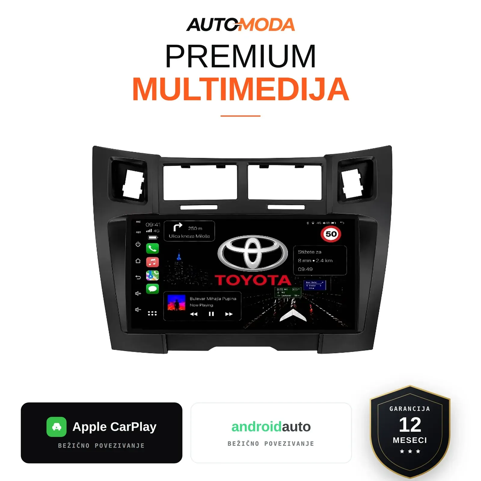 Toyota Yaris multimedija 10"