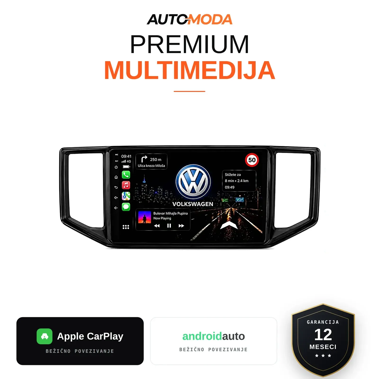 Volkswagen Crafter multimedija 10" — Android, CarPlay, navigacija
