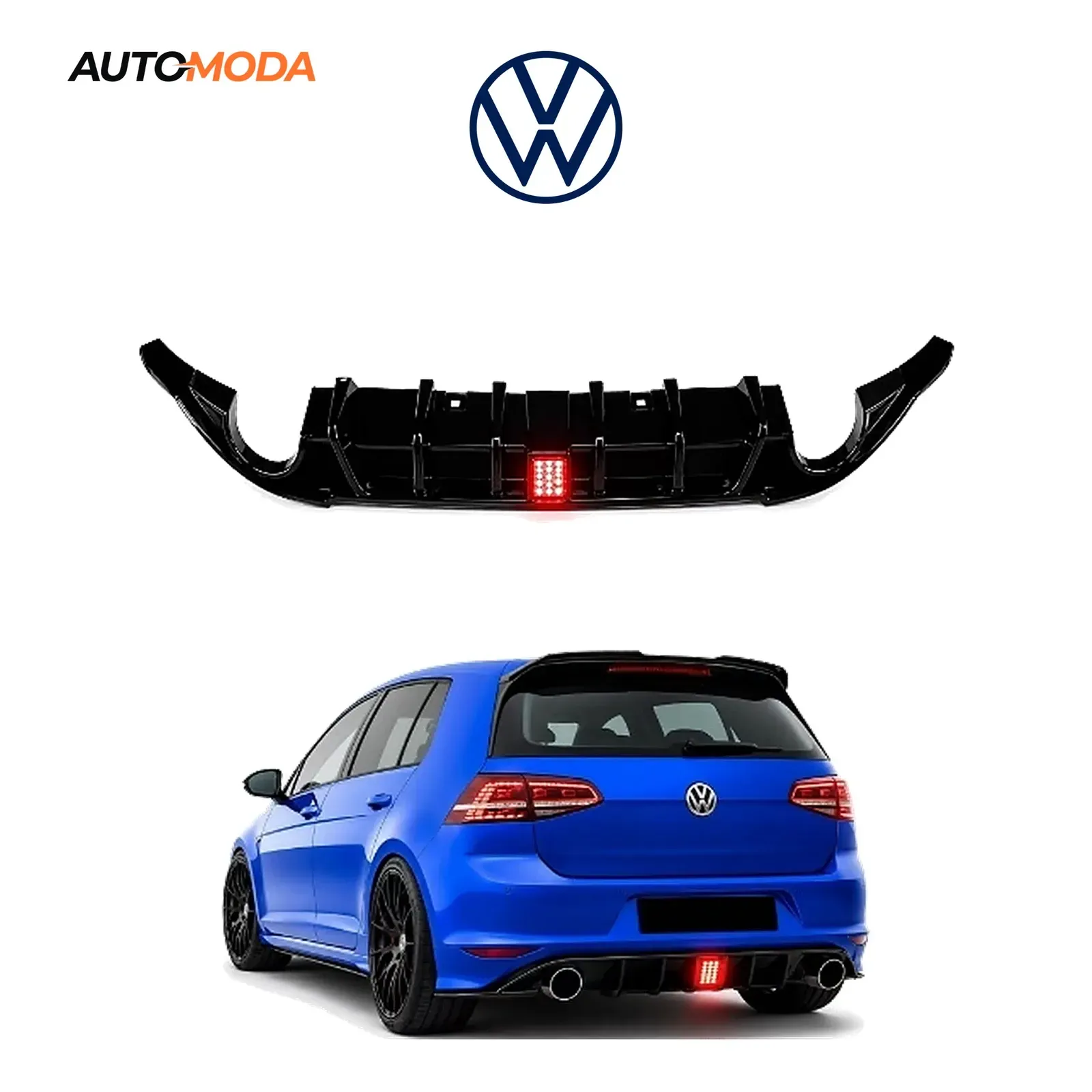 VW Golf 7 zadnji difuzor LED GTI/R