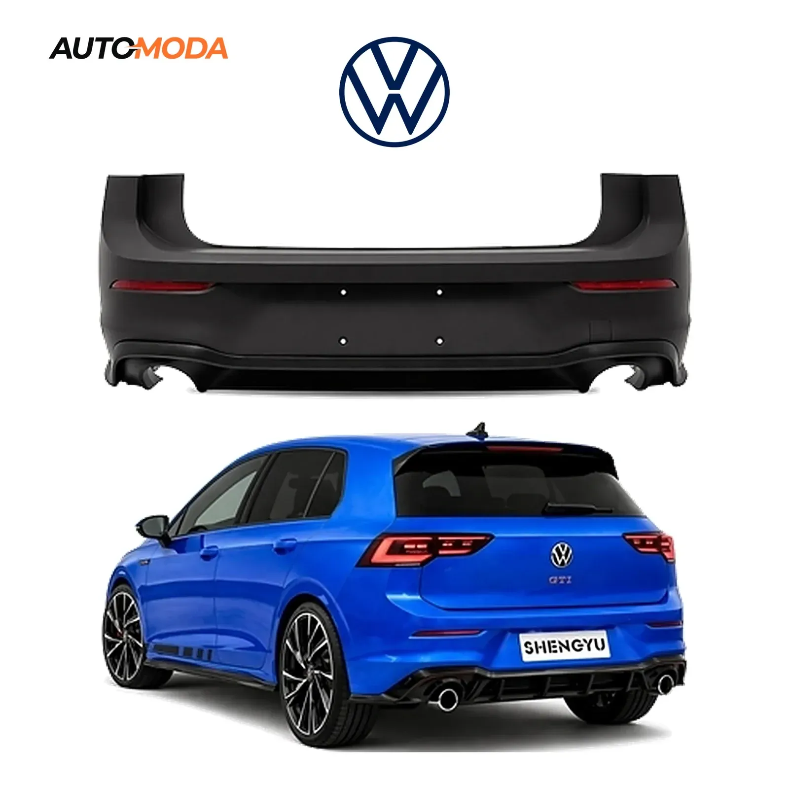 VW Golf 8 zadnji branik GTI