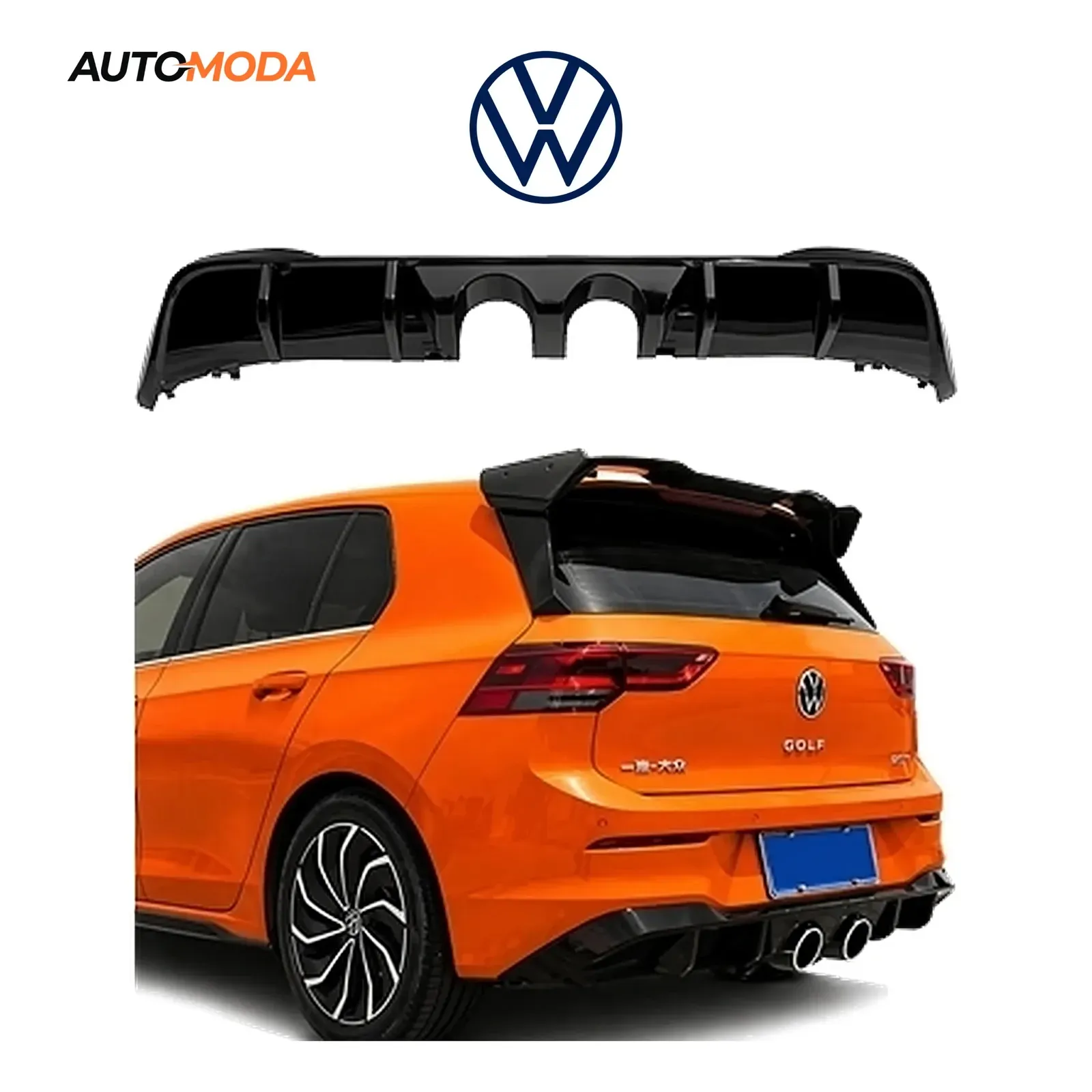 VW Golf 8 zadnji difuzor GTI/R model 2