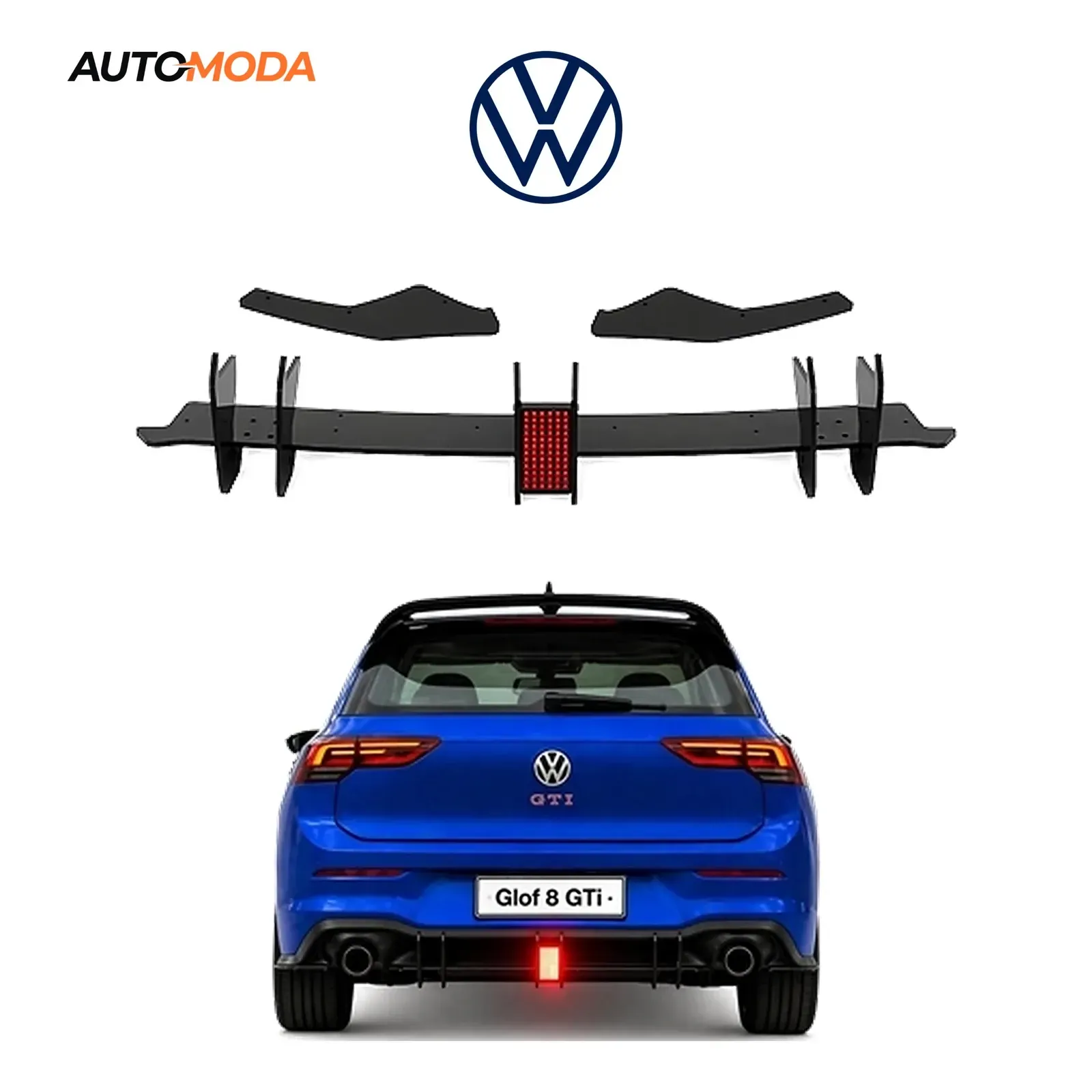 VW Golf 8 zadnji difuzor LED GTI/R