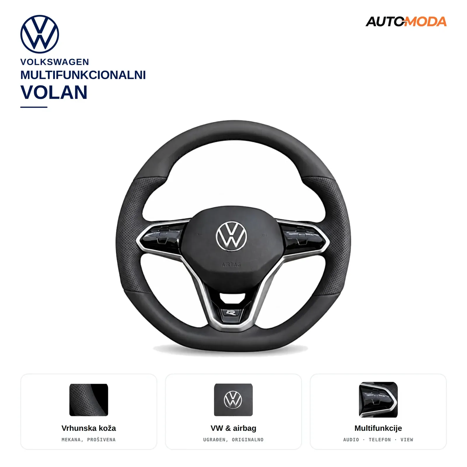 Volkswagen Multifunkcionalni volan (Golf 7 / Golf 8 / Arteon)