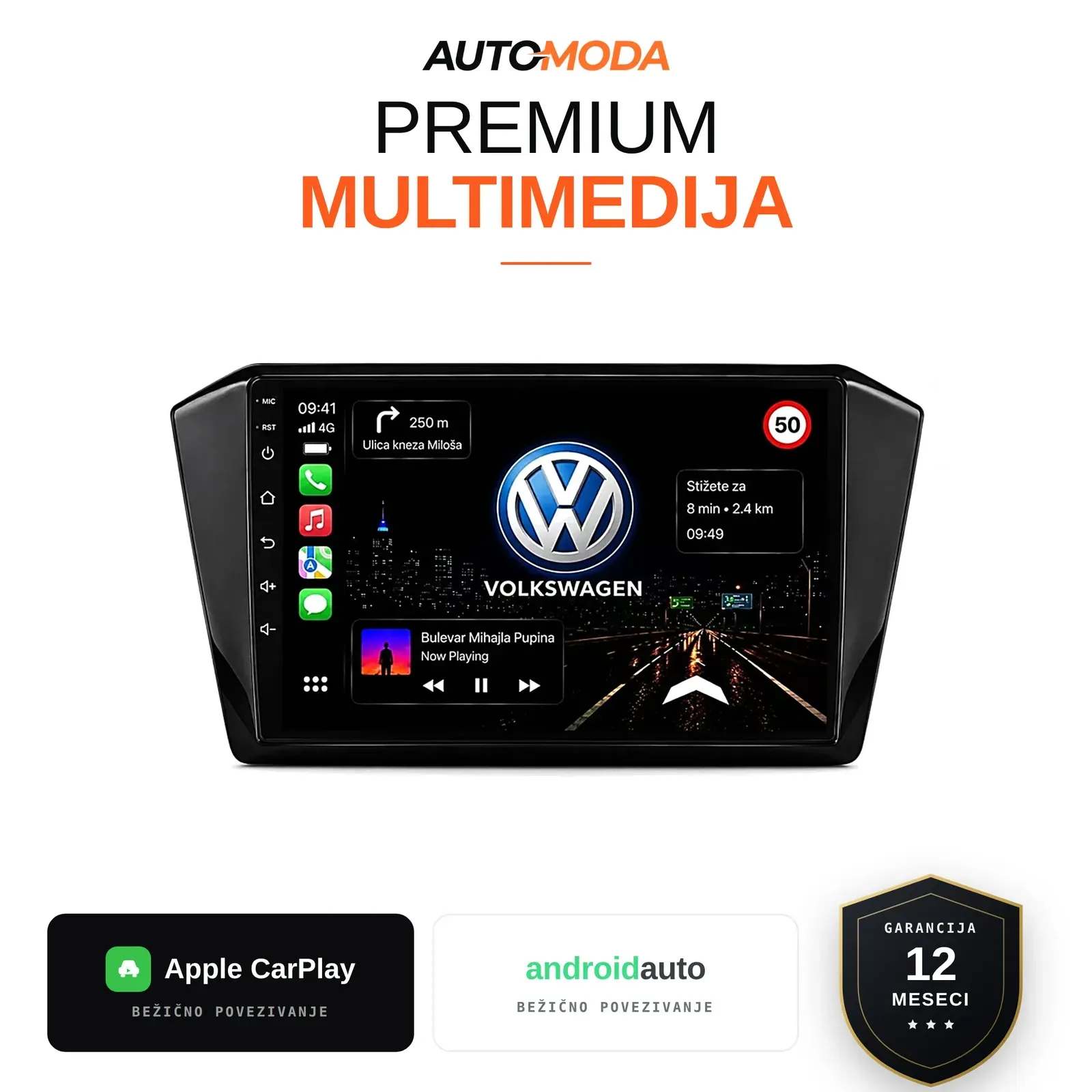 Volkswagen Pasat B8 multimedija 10" — Android, CarPlay, navigacija