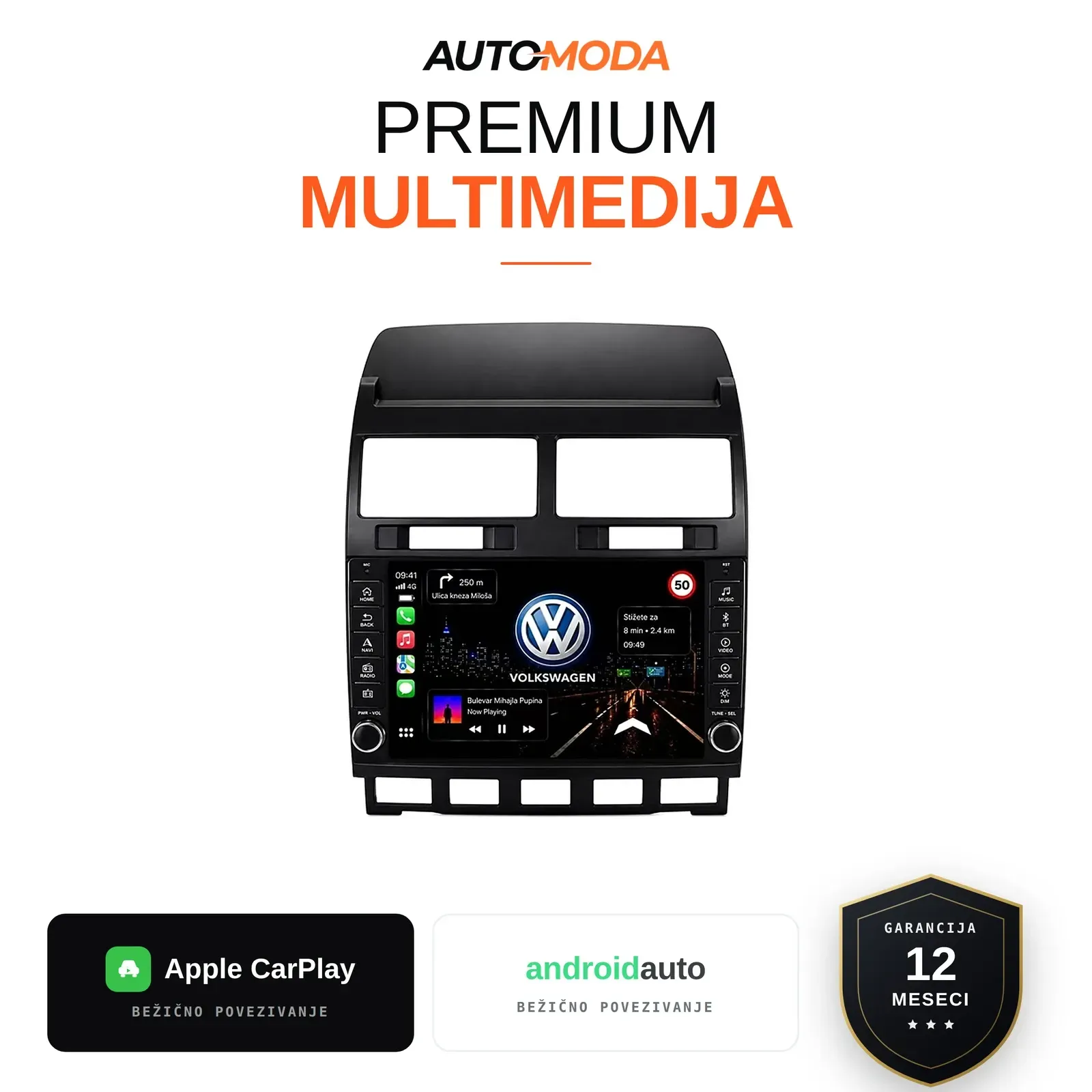 Volkswagen Touareg multimedija 10" (verzija 2, sa dugmadima) — Android, CarPlay, navigacija