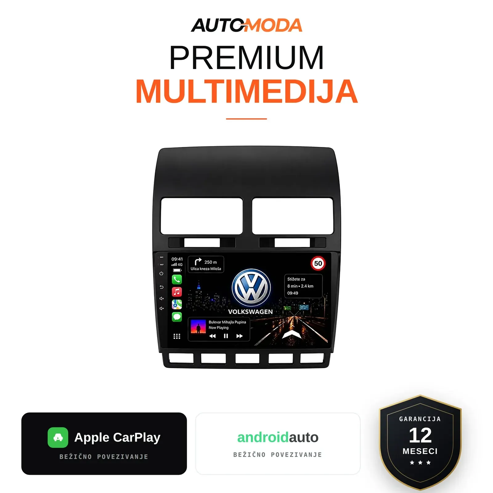Volkswagen Touareg multimedija 10" (verzija 4, bez dugmadi) — Android, CarPlay, navigacija