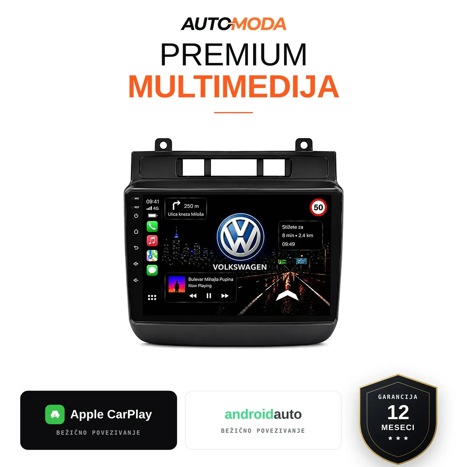 Volkswagen Touareg multimedija 10" — Android, CarPlay, navigacija